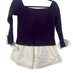 bebe Purple and White Blouse